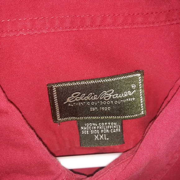 Men's Eddie bauer XXL Red Long sleeve button shirt - Picture 2 of 8